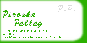 piroska pallag business card